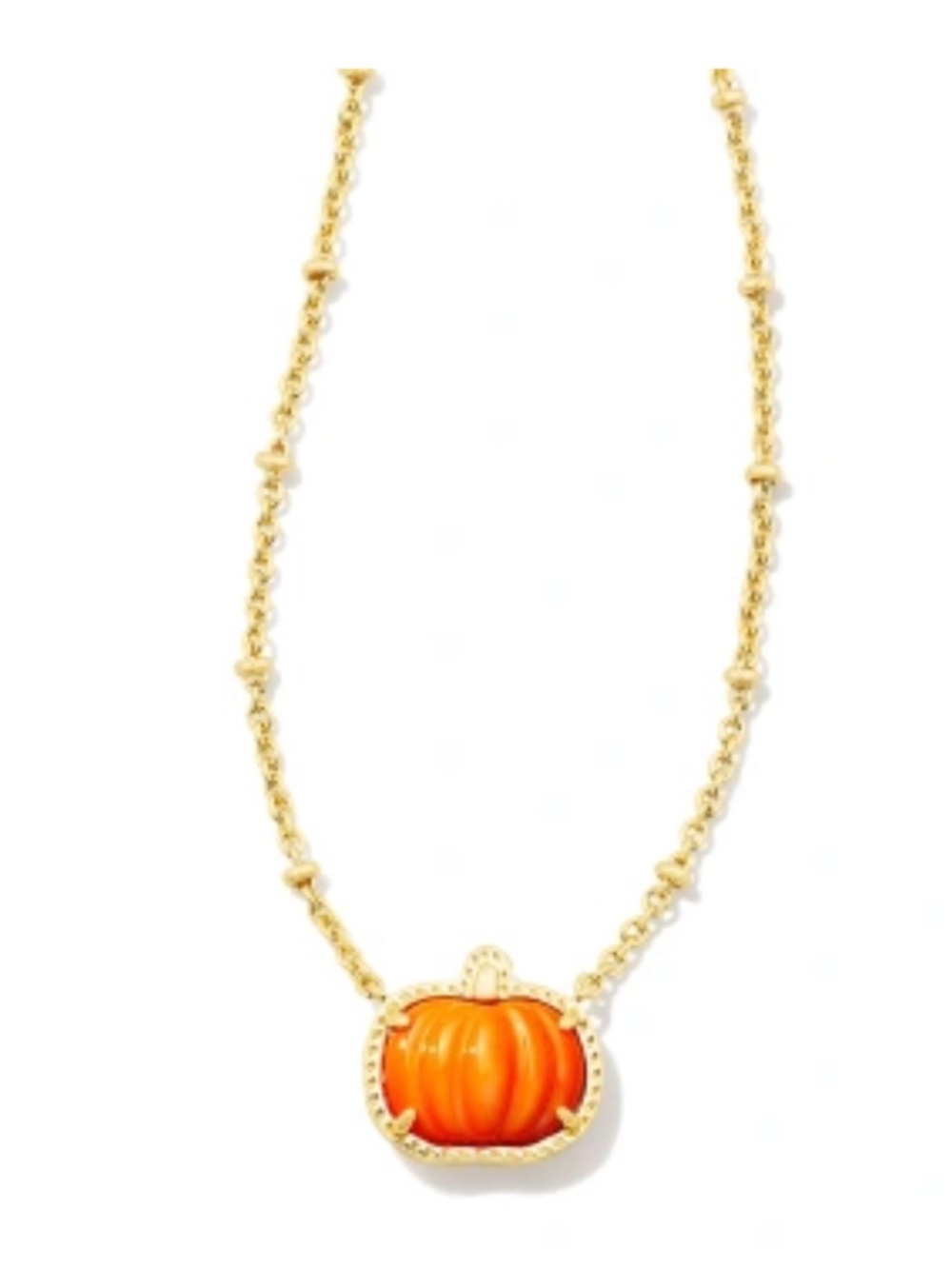 Kendra Scott Pumpkin Gold Short Pendant Necklace